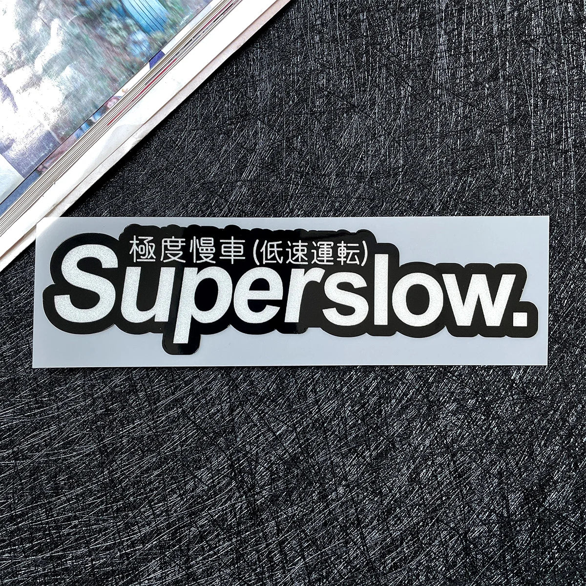 „Superslow“ & „Supercute“ JDM-Slap-Aufkleber