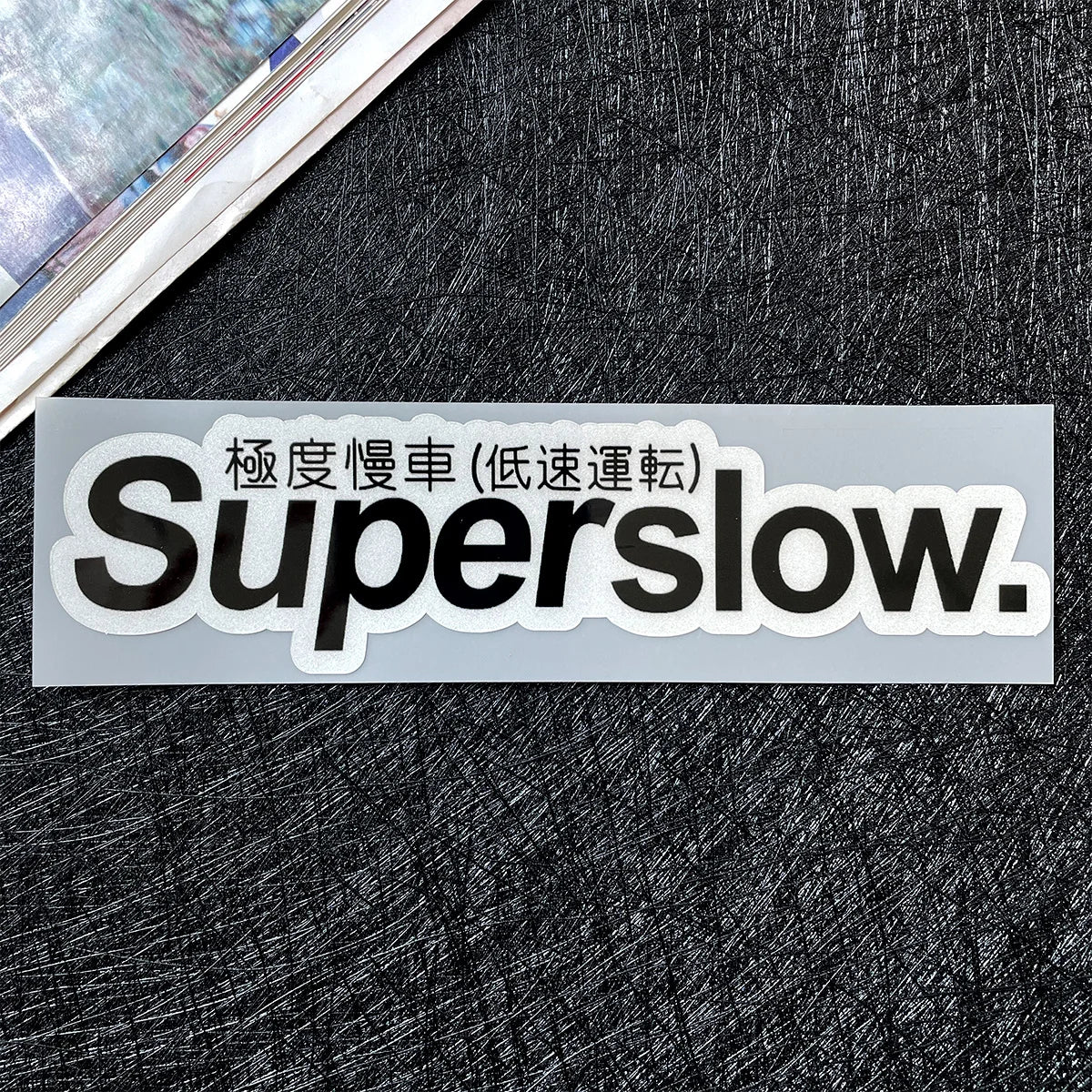 „Superslow“ & „Supercute“ JDM-Slap-Aufkleber