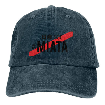 Miata “Red Slash” Vintage Denim Cap