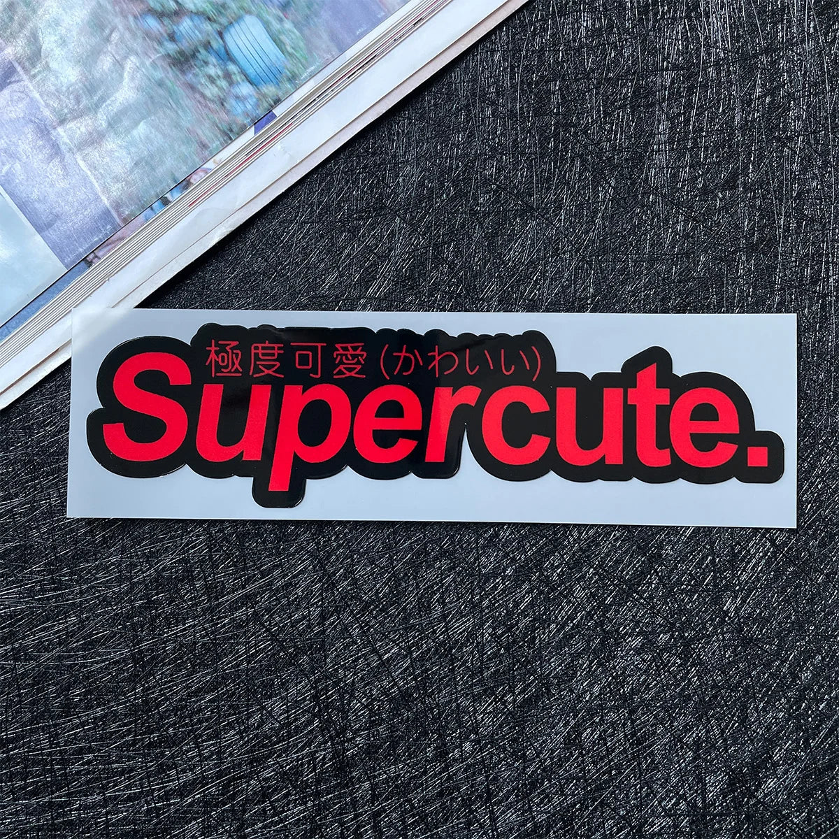 „Superslow“ & „Supercute“ JDM-Slap-Aufkleber