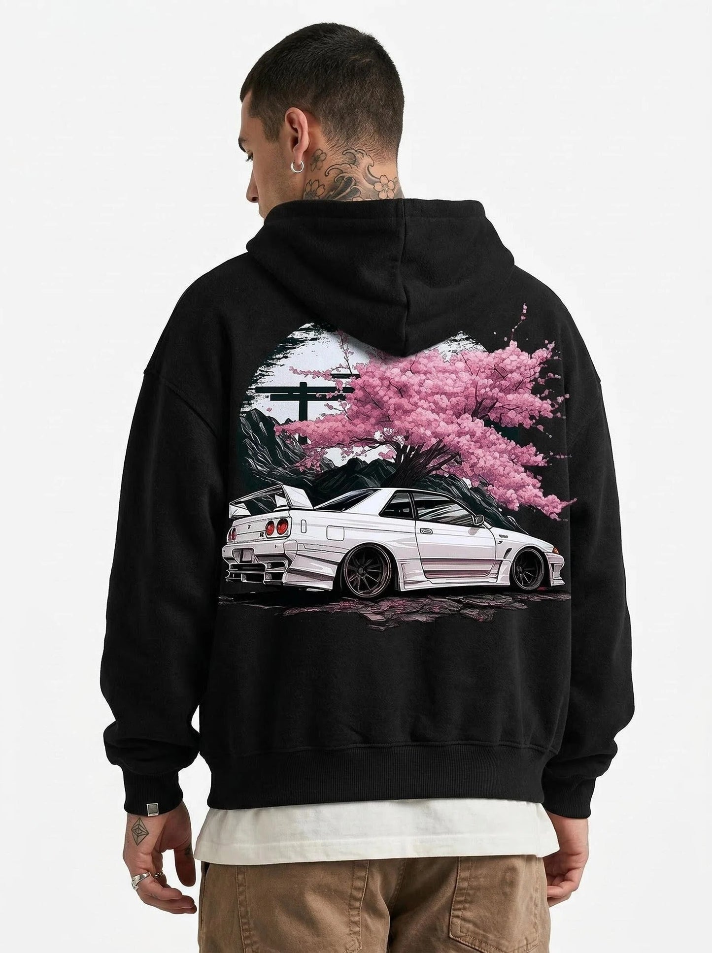 كنزة بغطاء رأس فاخرة "Sakura Skyline" R34 للرجال