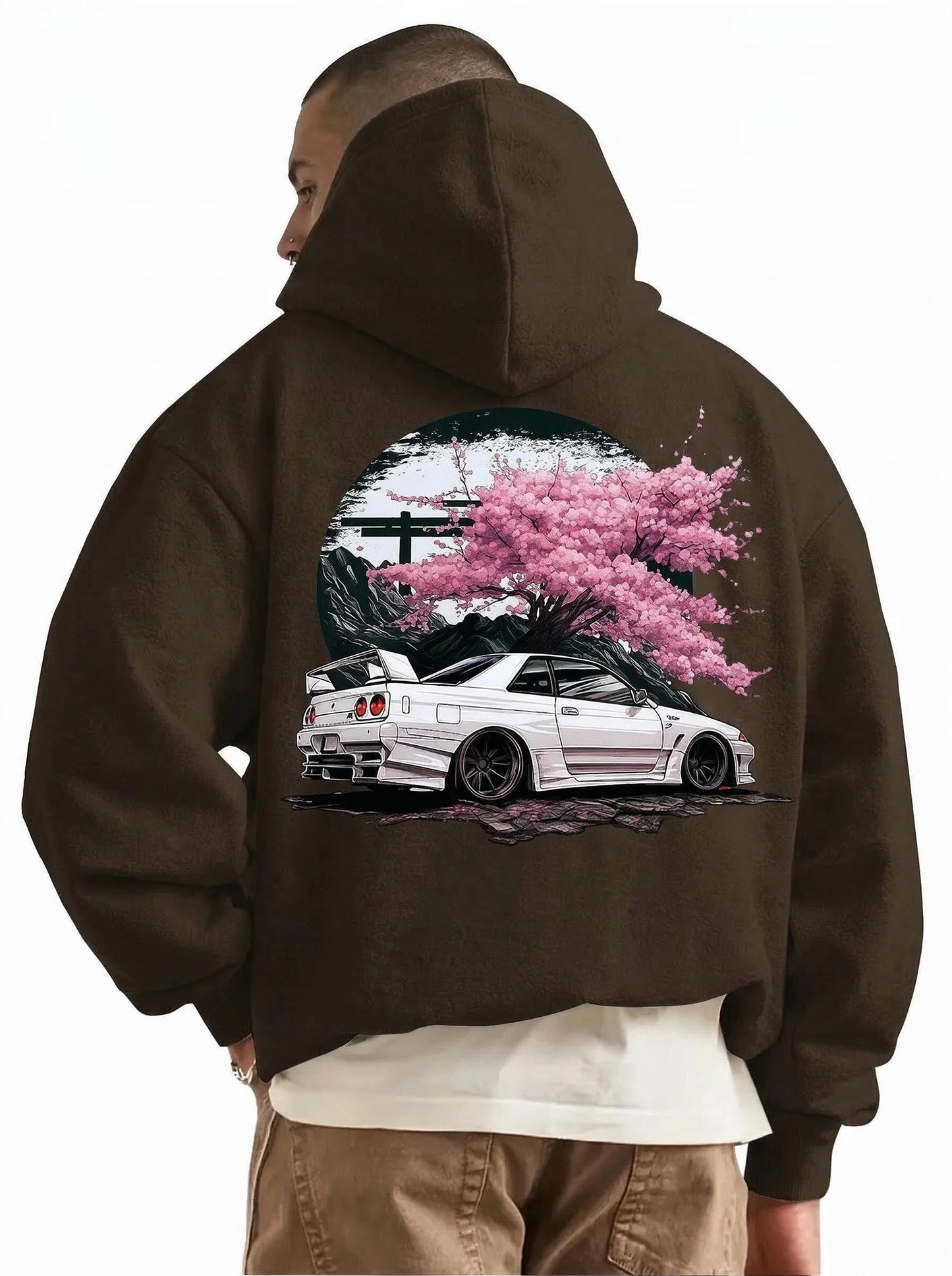 كنزة بغطاء رأس فاخرة "Sakura Skyline" R34 للرجال