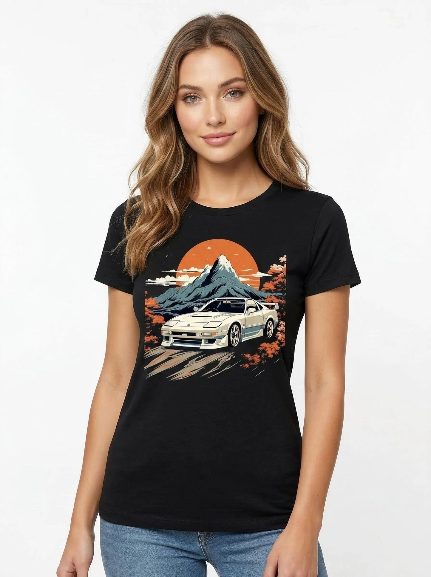 Erwachsenen RX-7 FC „Touge Drift“ Grafik T-Shirt – Schwarz