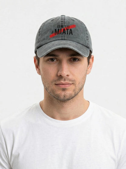 Miata “Red Slash” Vintage Denim Cap